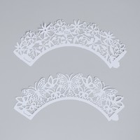 Форма ажурная бумажная для мафинов, белый