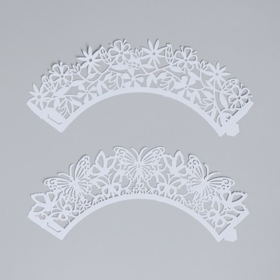 Форма ажурная бумажная для мафинов, белый