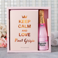 Подарочный набор ежедневник А5, 80 листов и шампанское гель для душа Keep calm and love
