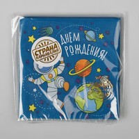 Cалфетка «С днём рождения», космонавт, 25х25, набор 20 шт.