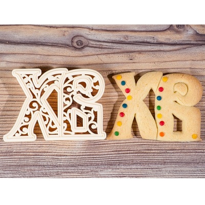 Форма для печенья на Пасху "ХВ", цвет бежевый