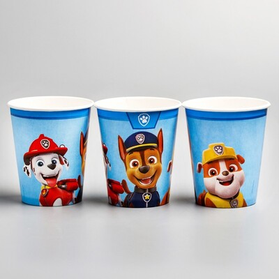 Стакан бумажный С днем рождения, щенячий патруль, 250 мл, 1 шт