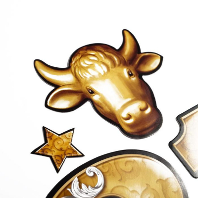 Набор для оформления Нового года "Золотой", 10 предм., 14 х 14 см