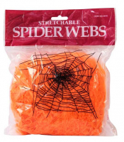 Паутина декоративная  Halloween, оранжевая