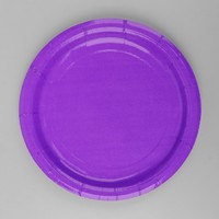 Тарелка бумажная, однотонная, цвет фиолетовый