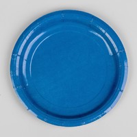 Тарелка бумажная, однотонная, цвет синий