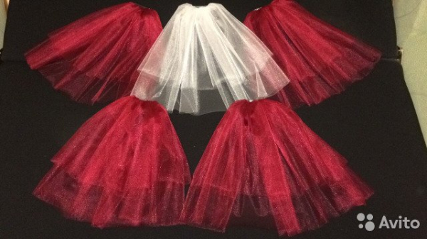 Фата на девичник, красная