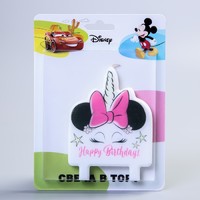 Свеча в торт «Happy Birthday!», Минни Маус Единорог, 74 х 100 мм