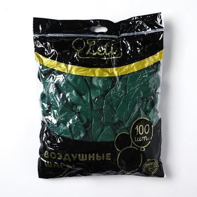 Шар латексный 12", пастель, набор 100 шт., цвет темно-зелёный