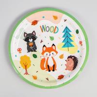 Тарелка бумажная Wood, 18 см