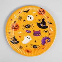 Тарелка бумажная Halloween, 18 см