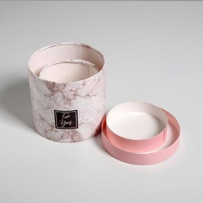 Набор шляпных коробок эконом-класс 2 в 1 «Мрамор», 12 х 12, 15 х 15 см