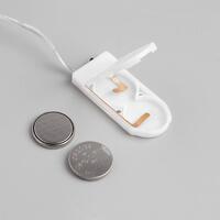 Гирлянда "Нить" 1 м роса, IP20, серебристая нить, 10 LED, свечение тёплое белое, фиксинг, 2 х CR2032