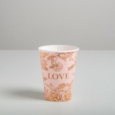 Стаканчик для цветов Love, розовый, 11 х 8,5 см