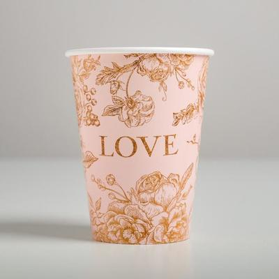 Стаканчик для цветов Love, розовый, 11 х 8,5 см