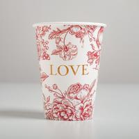 Стаканчик для цветов Love, белый 11 х 8,5 см