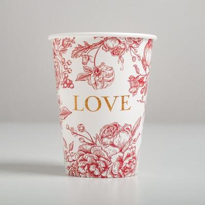 Стаканчик для цветов Love, белый 11 х 8,5 см