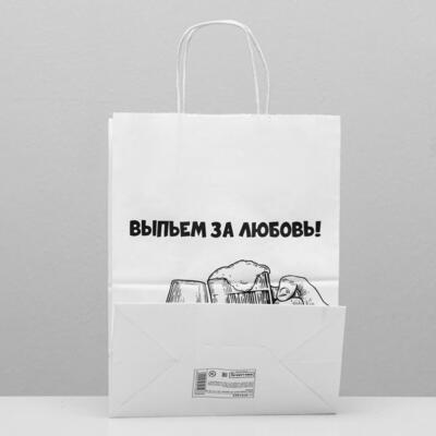 Пакет подарочный с приколами «За любовь», 24 х 14 х 30 см