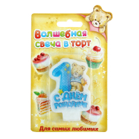 Свеча в торт С днем рождения "1"