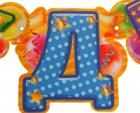 Гирлянда на люверсах "С Днем рождения!", (универсальная), дл. 187 см