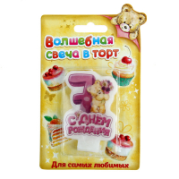 Свеча в торт С днем рождения "7"