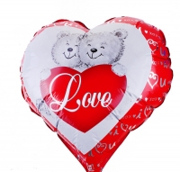Шар фольгированный "Два медведя", в форме сердца