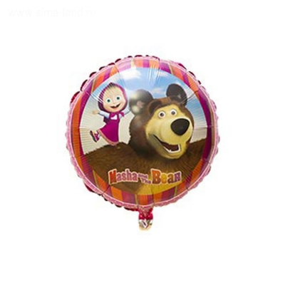 Шар фольгированный 18" "Маша и Медведь", круг