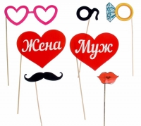 Набор фотобутафории "Муж и жена", 7 предметов