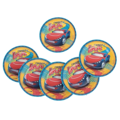 Набор тарелок "Супер Гонщик" (6 шт.), 18 см