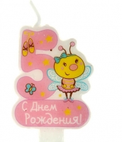 Свеча цифра "5" для девочки