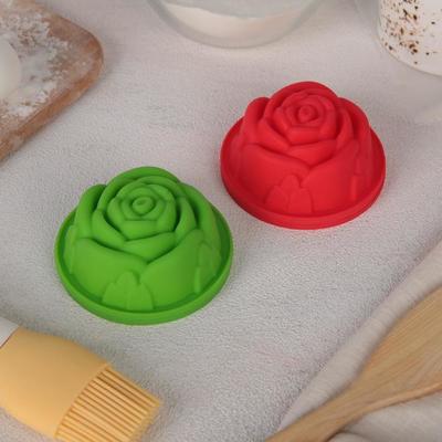 Набор форм для выпечки Доляна «Роза», 8×3 см, 6 шт, цвет МИКС