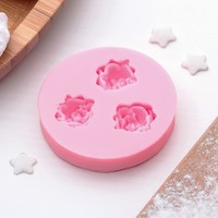 Молд силиконовый «Три малых розы», 5 см