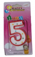 Свеча цифра 5 точки