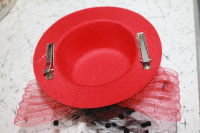 Карнавальная шляпка красная на прищепках