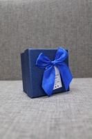 Коробка синяя с бантом