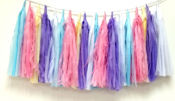 Гирлянда Тассел, Фиолетовая 2 м, 10 листов