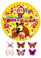 Съедобная картинка "Маша и медведь" №2