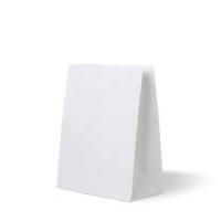 Бумажные пакеты крафт с прямоугольным дном, белый, 120*80*330  мм
