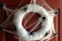 Паутина декоративная Halloween, белая