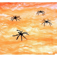 Паутина декоративная  Halloween, оранжевая