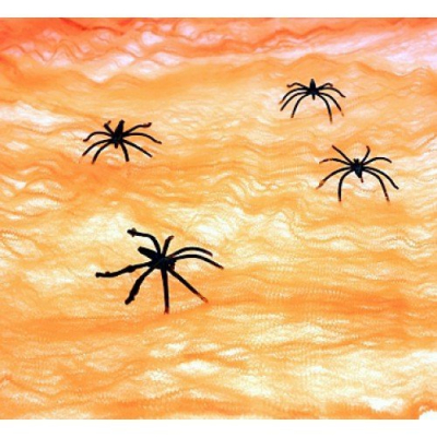 Паутина декоративная  Halloween, оранжевая