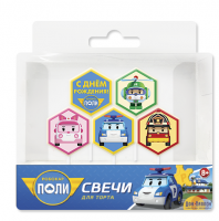 Свечи "Поли Робокар" фигурки, 5 шт
