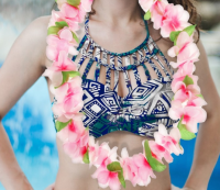 Гавайское ожерелье "Плюмерия розовая"