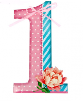 Цифра интерьерная "1" девочка