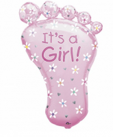 Шар фольгированный "Ступня девочки", Розовый (96 см)