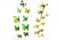 Бумажные бабочки для декора (магнит+клей),12 шт