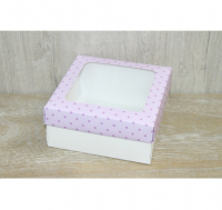 Подарочная коробка 150*150*100мм, с белым дном, с окном