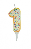 Свеча Цифра 1 "Пончик" 6 см